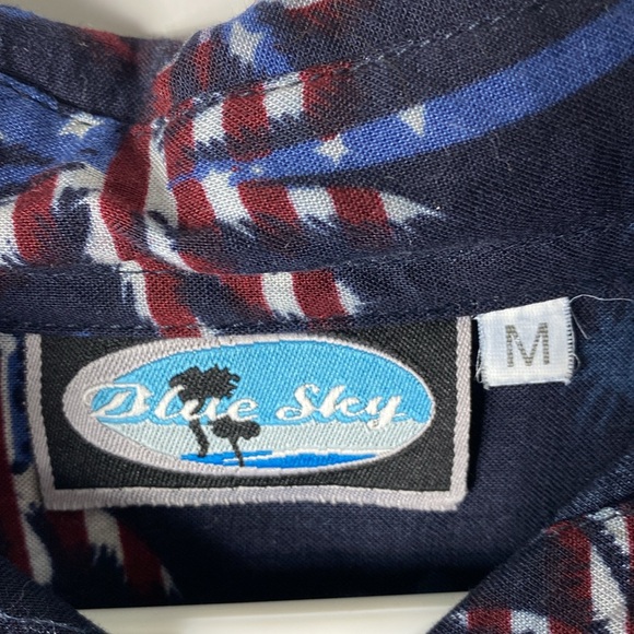 Blue Sky Men’s Fireworks Button Down Shirt size Medium Pre-owned - Picture 2 of 9